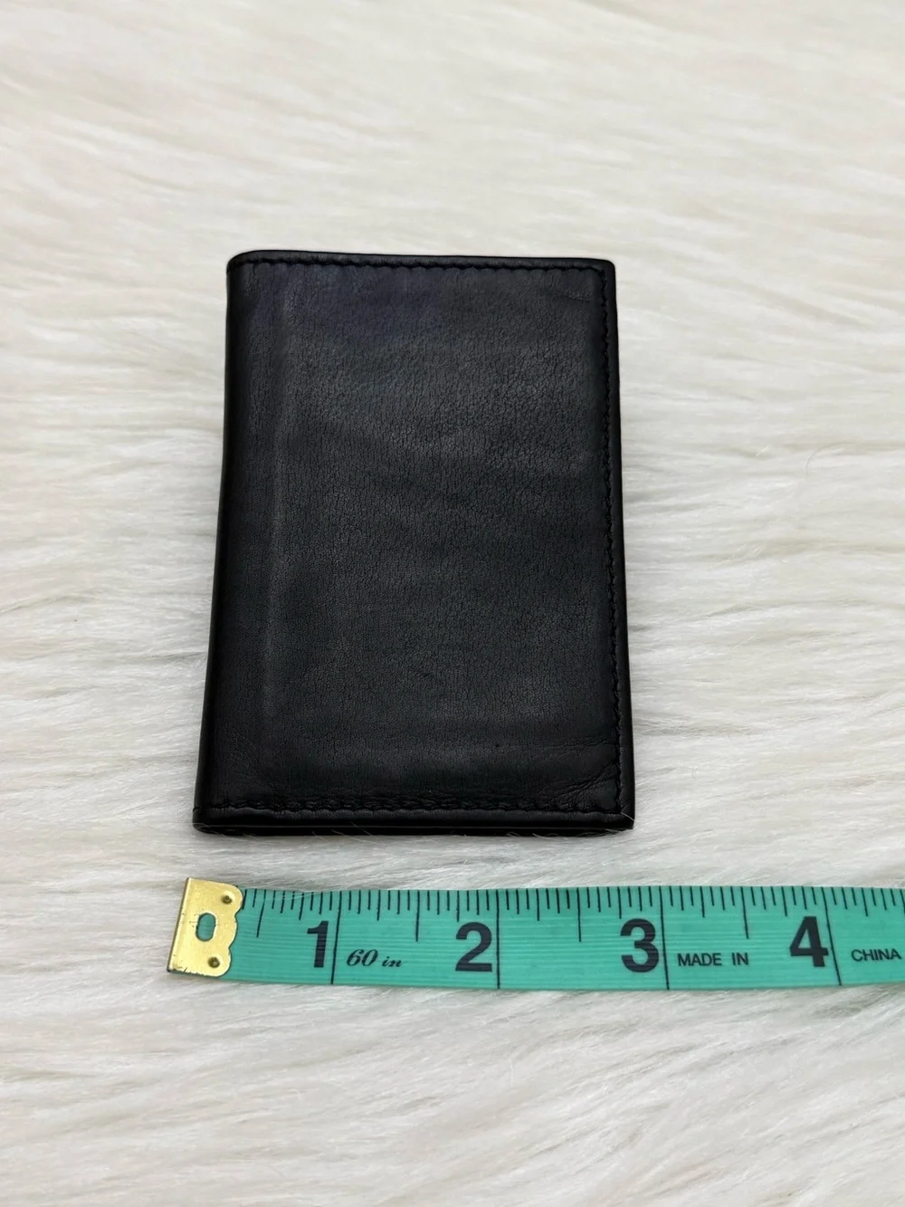 LUCCHESE - BLACK SOFT CALFSKIN LEATHER BIFOLD CARDHOLDER WALLET